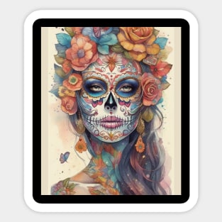 Dia de los Muertos Elegance: Sugar Skull Makeup Beauty Sticker